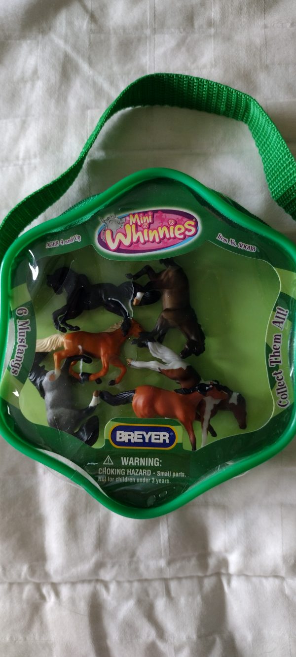 Mini Whinnies Mustangs in Green Carry Case