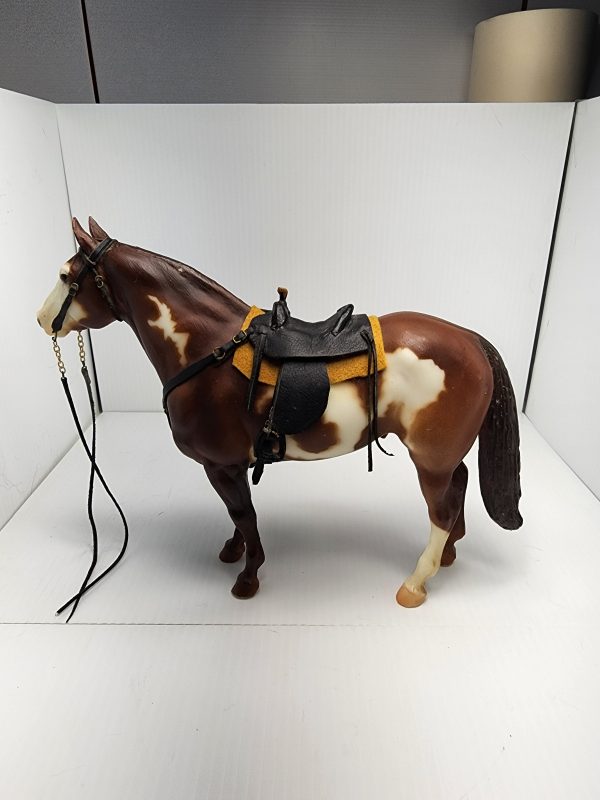 Breyer Horse Yellow Mount, Famous Paint Horse w/handmade tack - Image 3