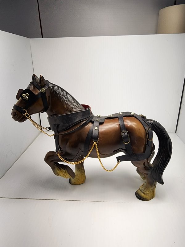 Vintage Hard Plastic Clydesdale Horse with Harness