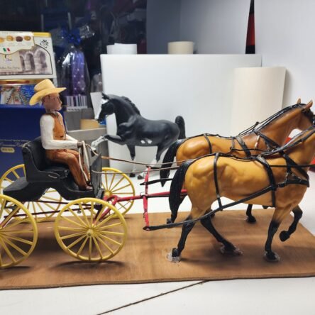 Breyer American Buckskin Stock Horse Stallions Pulling a wagon