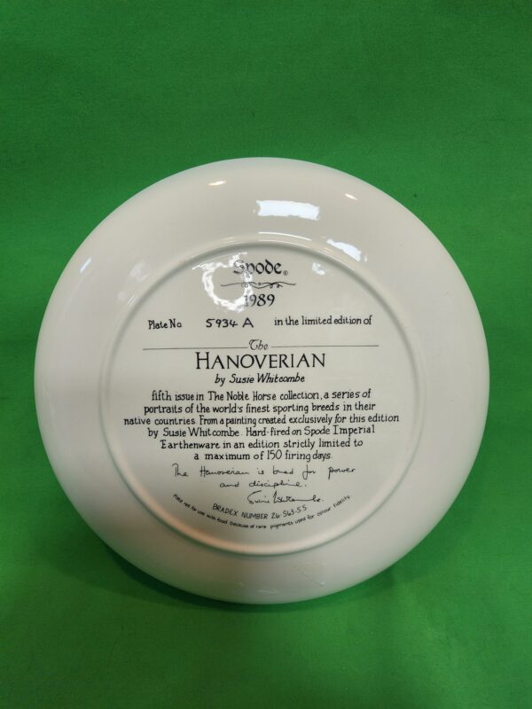Noble Horse Plate The Hanoverian By Spode 1989 5th Edition - Image 2